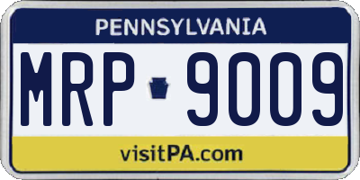 PA license plate MRP9009