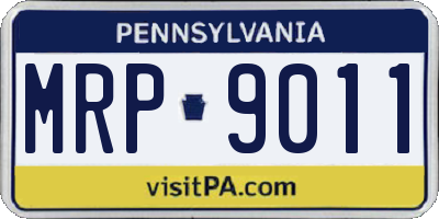 PA license plate MRP9011