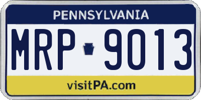 PA license plate MRP9013