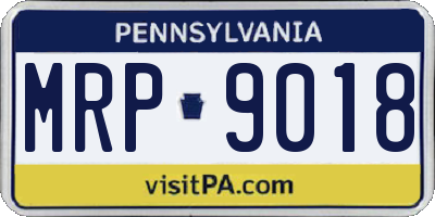 PA license plate MRP9018