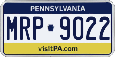 PA license plate MRP9022