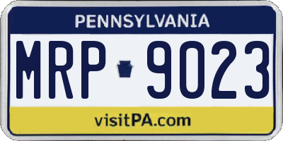 PA license plate MRP9023