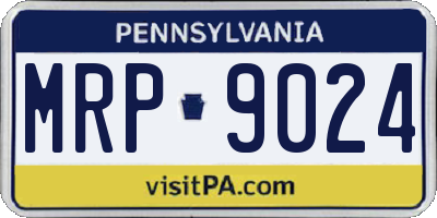 PA license plate MRP9024