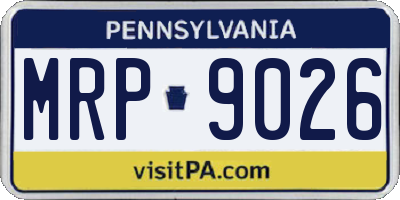 PA license plate MRP9026