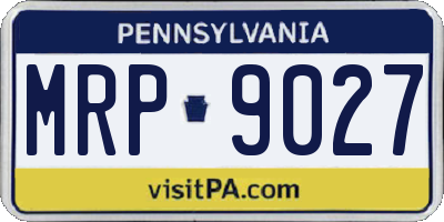 PA license plate MRP9027