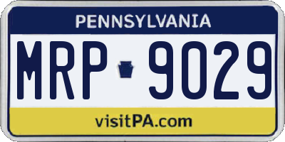 PA license plate MRP9029