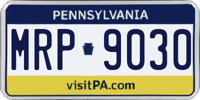 PA license plate MRP9030