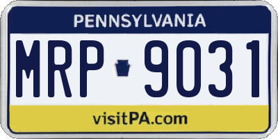 PA license plate MRP9031