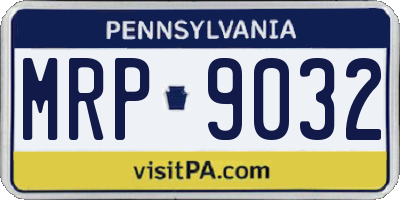 PA license plate MRP9032