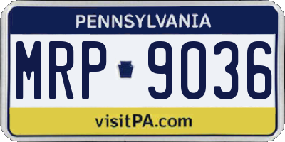 PA license plate MRP9036