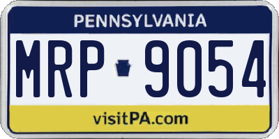 PA license plate MRP9054