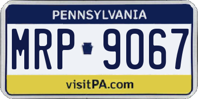 PA license plate MRP9067