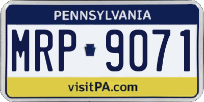 PA license plate MRP9071