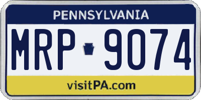 PA license plate MRP9074