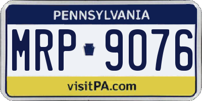 PA license plate MRP9076