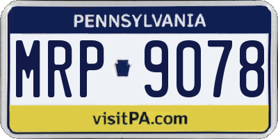 PA license plate MRP9078