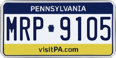 PA license plate MRP9105