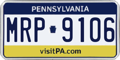PA license plate MRP9106