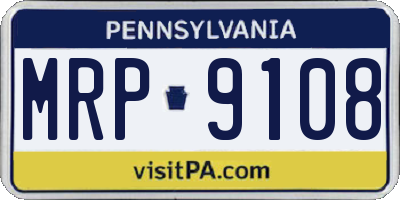 PA license plate MRP9108