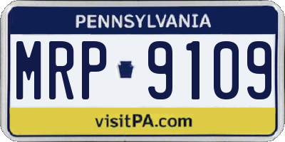 PA license plate MRP9109