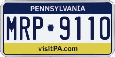 PA license plate MRP9110