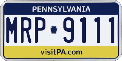 PA license plate MRP9111