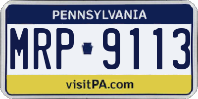 PA license plate MRP9113