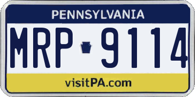 PA license plate MRP9114