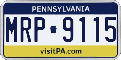 PA license plate MRP9115