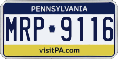 PA license plate MRP9116