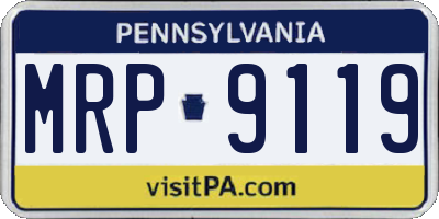 PA license plate MRP9119