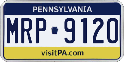 PA license plate MRP9120