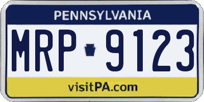 PA license plate MRP9123