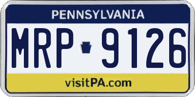 PA license plate MRP9126