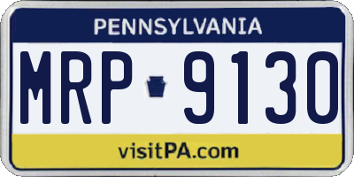PA license plate MRP9130