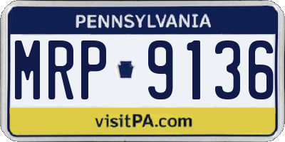 PA license plate MRP9136