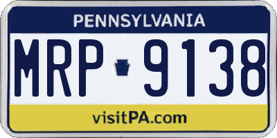 PA license plate MRP9138