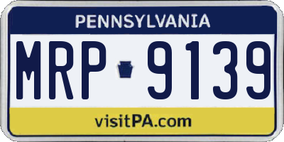 PA license plate MRP9139