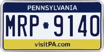 PA license plate MRP9140