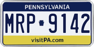 PA license plate MRP9142