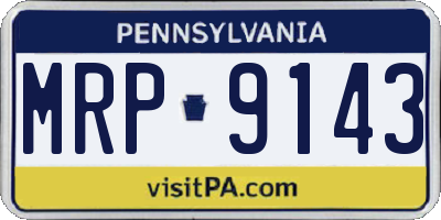PA license plate MRP9143