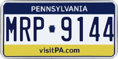 PA license plate MRP9144