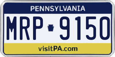 PA license plate MRP9150