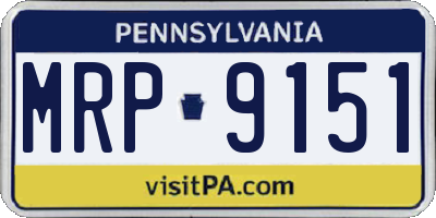 PA license plate MRP9151