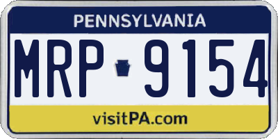PA license plate MRP9154
