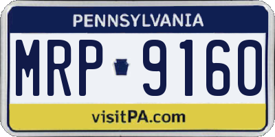 PA license plate MRP9160