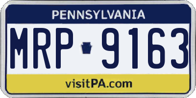 PA license plate MRP9163