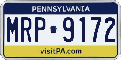 PA license plate MRP9172