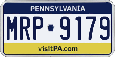 PA license plate MRP9179