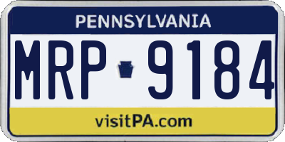 PA license plate MRP9184